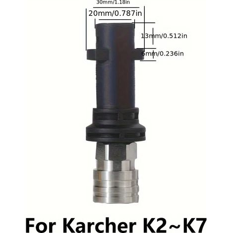 (D) Raccord rapide pour nettoyeur haute pression - Adaptateur en acier inoxydable 1/4" pour Karcher/Lavor/Bosch (1/5)