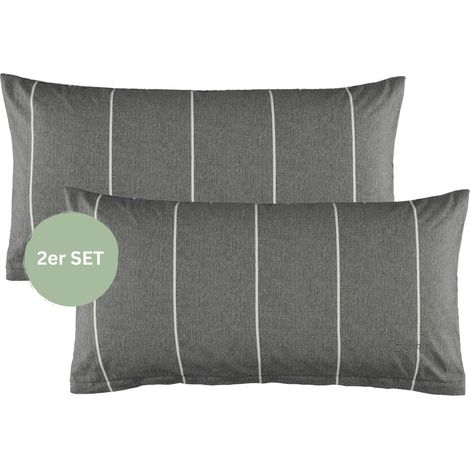 ESPRIT Fodere per cuscini Renforcé HARPLINES - Set da 2 40x80 cm, antracite