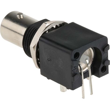 Connecteur coaxial RS PRO Femelle à angle droit, raccordement Traversant 50O Montage sur CI ( Prix pour 1 ) (1/3)