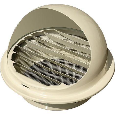 Grille de ventilation en acier inoxydable, grille dôme avec moustiquaire, pour ouverture de diamètre 110 mm, beige (1/5)