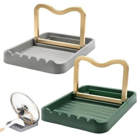 Porte cuillère cuisine - Multifonctionnel - 2 pièces - Pliable - Contemporain - PP/ABS (1/4)