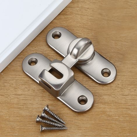 90/180-Grad-Schiebetürschloss, Rollladen-Türriegel mit Schrauben, Riegelschloss, Schließer, Türschloss für Küche, Schlafzimmer, Arbeitszimmer, Badezimmer, Kleiderschrank