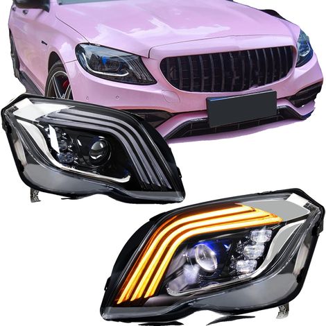 Faro LED, compatible con GLK 2013-2015, voltaje de 12 V, juego de luces traseras, intermitente secuencial, fácil instalación. (1/5)
