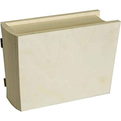 Artemio - Scatola a forma di libro (21,7 x 5,71 x 17,78 cm in legno), colore beige
