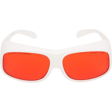 Lunettes de protection laser 532 nm avec verres rouges, protection oculaire en polycarbonate, blanches (1/5)