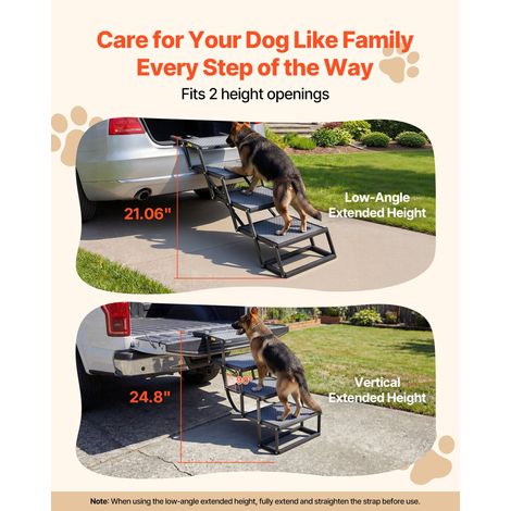 Escalier pour Chien Voiture 4 Marches pour Chien Pliables pour SUV, Camions, Lits Hauts, Canapés, Animaux de Compagnie Charge 181 k… (1/5)