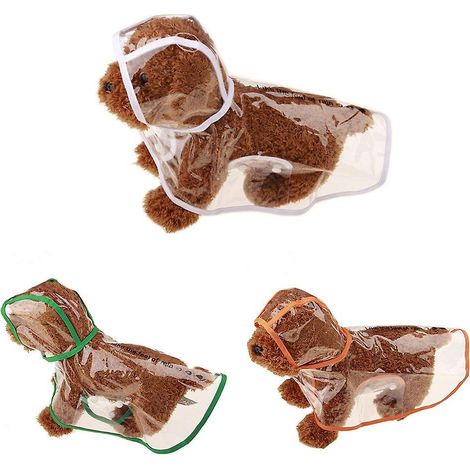 Regenmantel für Hunde, Poncho, wasserdichte Kleidung, wasserdichte Jacke mit Kapuze, Outdoor-Bekleidung, Größe L, Weiß (1/5)