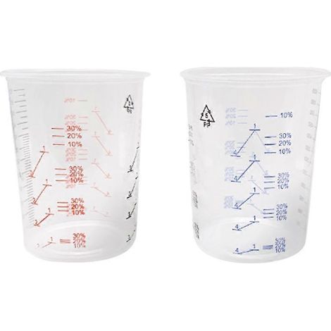 25 gobelets doseurs en plastique de 600 ml pour un mélange précis de peinture et de liquide (couleur aléatoire) (1/4)