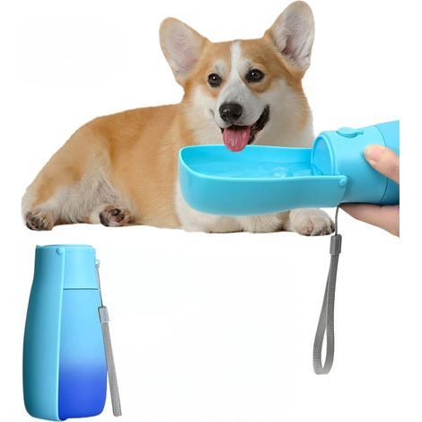 Bouteille d'eau pliable à 180° pour chien - Distributeur d'eau portable pour chien - Anti-fuite - Plastique de qualité alimentaire - Bouteille d'eau de voyage pour chien - Bouteille d'eau pour animaux (1/5)