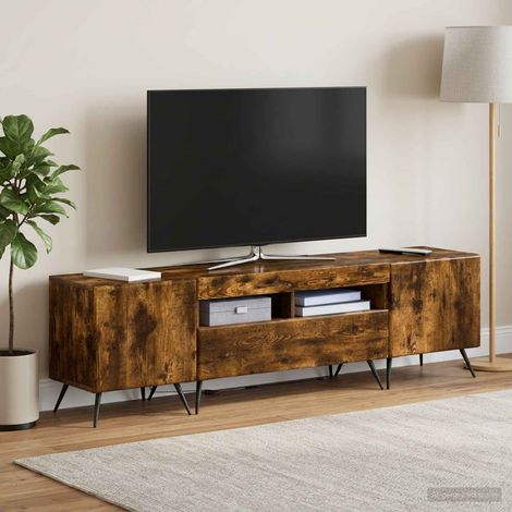 vidaXL LED TV Cabinet BREDA 3 pcs Smoked Oak Engineered Wood (1/5)