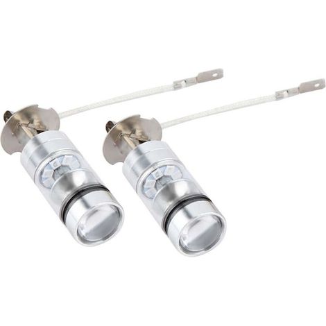 Kit de 2 ampoules LED H3 6000K bleues 100W pour phares antibrouillard et feux de route (1/5)