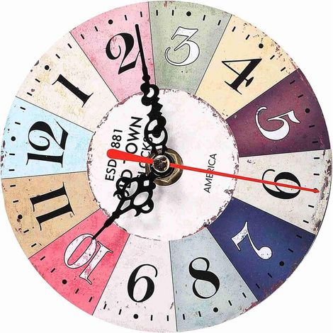 Creative European Style Round Vintage MDF Wall Clock, Decorative Clock for Home, Office, with Silent and Accurate Time Display, for Living Room, Bedroom (1/5)