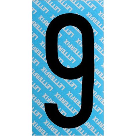 Numéro d'autocollant noir série T80 9 Letterfix