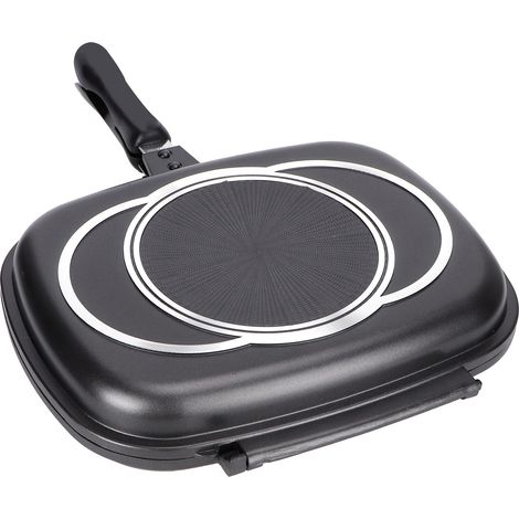 Poêle à frire double face de 32 cm, ustensile de cuisine pour barbecue et accessoires de cuisine extérieure (1/5)