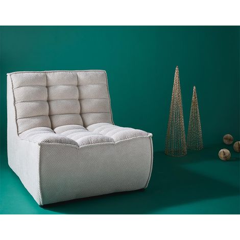 Ellie - fauteuil sans accoudoir en velours texturé - beige (1/5)