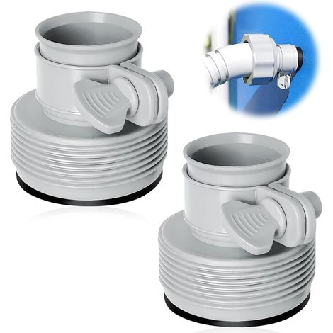 Kindfiber OÜ-Lot de 2 Adaptateurs de Tuyau pour Piscine Type B - Raccord Pompe à Piscine et Connecteur de Conversion Compatible avec Pompes Filtrantes Intex (1/5)