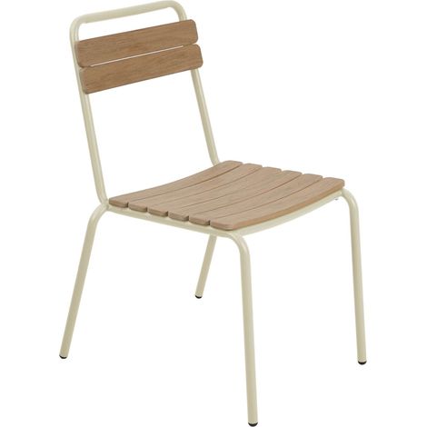 Chaise de jardin en métal crème (1/4)