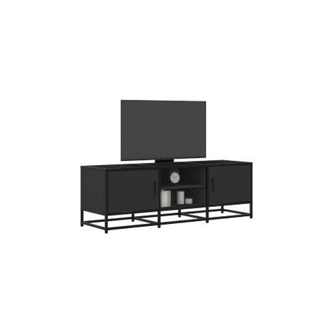 Meuble TV noir 120x35x41 bois d'ingénierie et métal (1/5)