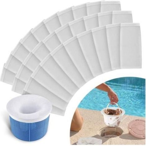 30 pièces de chaussettes de skimmer pour piscine, en nylon élastique durable, pour éliminer feuilles, pollen et écume. (1/4)