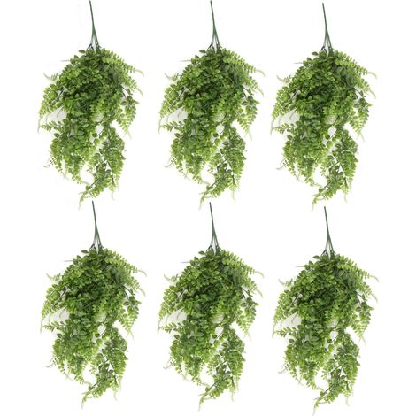 Pack of 6 x Hanging UV and Fire Resistant Artificial Green Pothos Plant 85cm - Premium Quality (1/4)