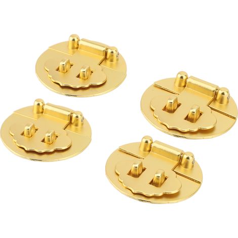 4er-Set Holzkisten-Verschlüsse, 5 cm Durchmesser, goldfarbene Zinklegierung, Vintage-Rundverschluss für Schmuckkästchen und dekorative Schränke (1/5)