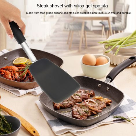 Spatule en silicone résistante à la chaleur et antiadhésive, ustensile de cuisine antidérapant (1/5)