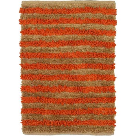 STABILO - Tapis bi-texture beige et orange 60x90