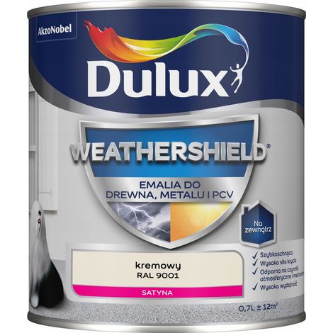 Dulux Weathershield Acryl-Emaille für Metall und Holz, Creme, 0,7 l