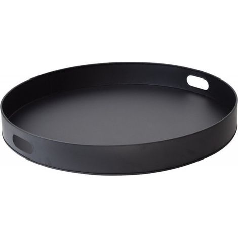 Plateau de service en métal – Noir – Ø40 cm (1/2)
