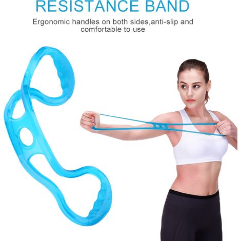 Sangle de résistance en silicone pour le yoga, le fitness et la musculation - Élastique d'entraînement pour le développement thoracique (Bleu) (1/5)