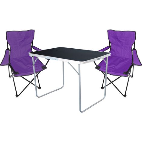 3-tlg Campingsessel Lila + Campingtisch-MMC330870B+2xMPO2467 (1/5)