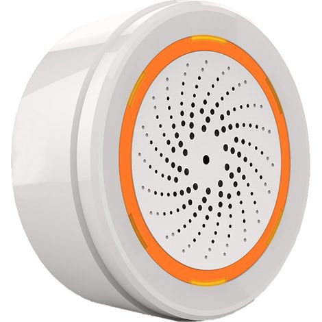 Sirène d'alarme ZigBee Protocole ZigBee 3.0 TUYA, Smart Life, Sonore et Visuelle, 5V 1A IP20, 68X68X33mm (1/3)