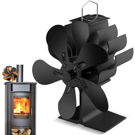 Ventilateur Poêle - 19,5 x 13 x 21 cm - Silencieux 45 dB - Fonctionne à 180-260 °C - Pour Cheminée et Poêle à Bois - 1 Pièce (1/4)