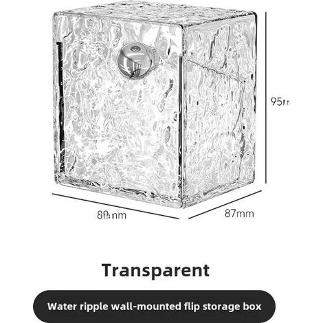 Armoire de toilette transparente argentée avec miroir et boîte de rangement murale rabattable, pour cotons démaquillants, bâtonnets de coton, étagère de salle de bain (1/5)