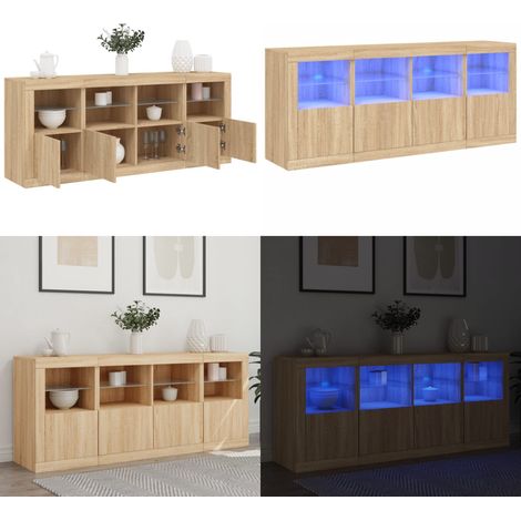 Buffet avec lumières LED chêne sonoma 163x37x67 cm - Meuble De Rangement - Buffet - Meuble Tv - Armoire - Luminaire Led - Home & Living (1/5)