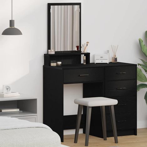 vidaXL  Dressing Table  Black Oak 50 x 41 x 140 cm Engineered Wood