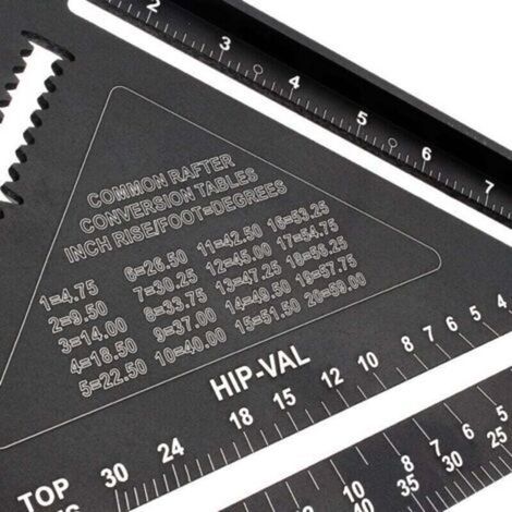 Équerre Menuisier MULTI FONCTIONS 180 mm - Guide Angle 45 90 Degres en Métal Aluminium (1/3)