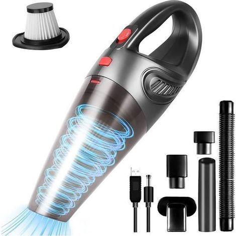 Aspirateur à Main sans Fil,Rechargeable 4000PA Aspirateur Voiture Puissant pour Voiture/Cuisine, Mini Aspirateur de Table Portable (1/5)