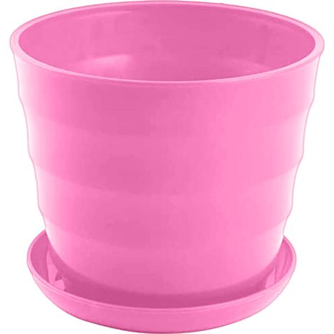 1 Pot de fleurs, rond, flexible, avec soucoupe amovible, pour jardinage, bureau, balcon (1/5)