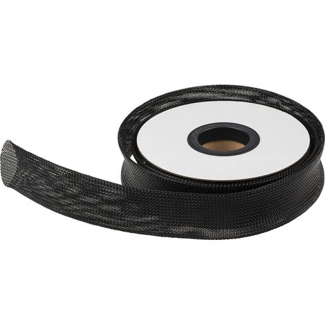 Gaine Tressée 40mm RS PRO, Noir en PET, 10m