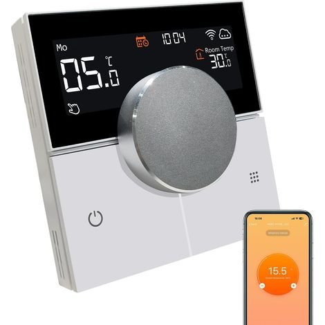 Termostato WiFi 3A para calderas de gas/suelo radiante, cronotermostato programable inteligente compatible con la app Alexa Smart Life, control por voz y mando a distancia. (1/5)