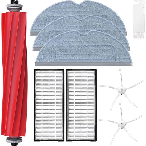 Kit D'Accessoires De Rechange Pour Xiaomi Roborock S7 T7 T7S T7Plus T7Splus S7Plus Aspirateur, 1 Brosse Principale, 2 Brosses Latérales, 2 Filtre Hepa, 3 Serpillère, 1 Brosse De Nettoyage (1/5)