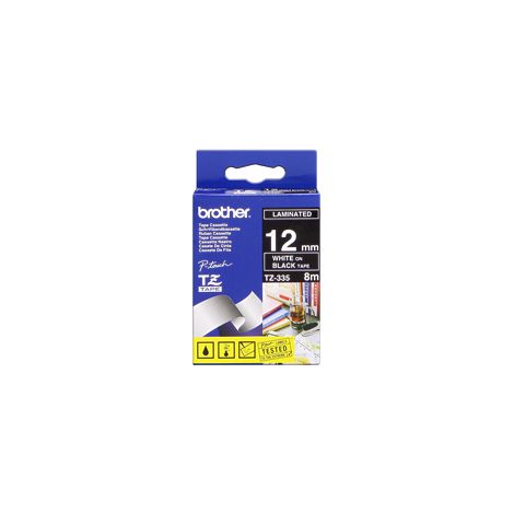TZe-335 cinta para impresora de etiquetas Blanco sobre negro