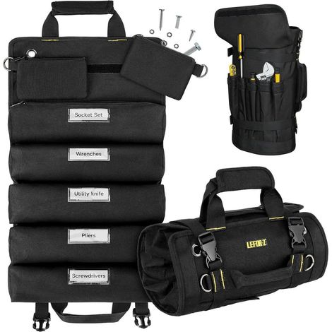 Werkzeug Rolltasche mit 13 Taschen, abnehmbar, schwarz (1/5)