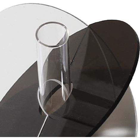 Vase en acrylique coloré de style nordique, objet décoratif digne d'Instagram, œuvre d'art minimaliste pour le mobilier de salon, vase à fleurs avec des gouttelettes d'eau, rond, transparent et gris. (1/5)