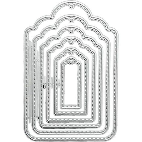 Stanzschablonen für Metall mit Ziernähten – ideal zum Basteln von Scrapbooking-Alben, Papierkarten und Prägungen.