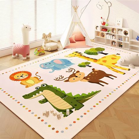 Tapis Imprimé Animal 80x120cm, Tapis en Polyester avec Animaux de Safari, Décoratif Antidérapant pour Salon Chambre (1/5)