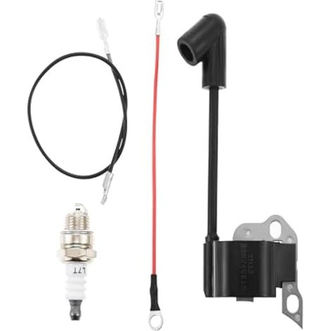 MS180 Bobine d'allumage et bougie d'allumage compatibles avec tronçonneuse Stihl MS170 MS170C MS180 MS180C 017 018 Pièces de rechange 0000 400 70001110 400 70051130 400 1302 (1/4)
