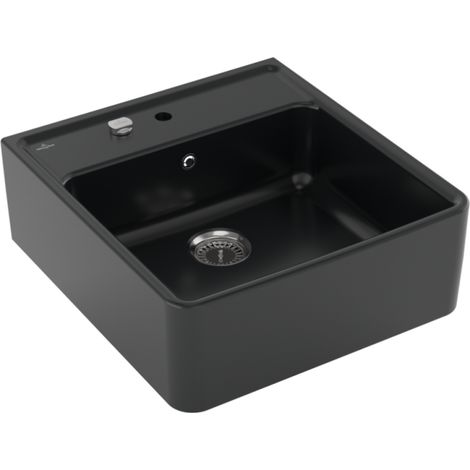 Evier timbre office 1 bac Villeroy et Boch Tradition Pure Black avec vidage automatique