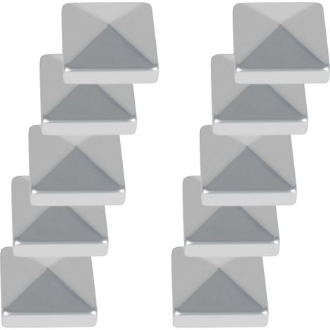TolleTour 10 Stück Pfostenkappe 91x91 mm aus Eisen, Zaunpfosten Schutzkappen, wetterfest und rostfrei, dekorative Pyramidenform für Garten Silber